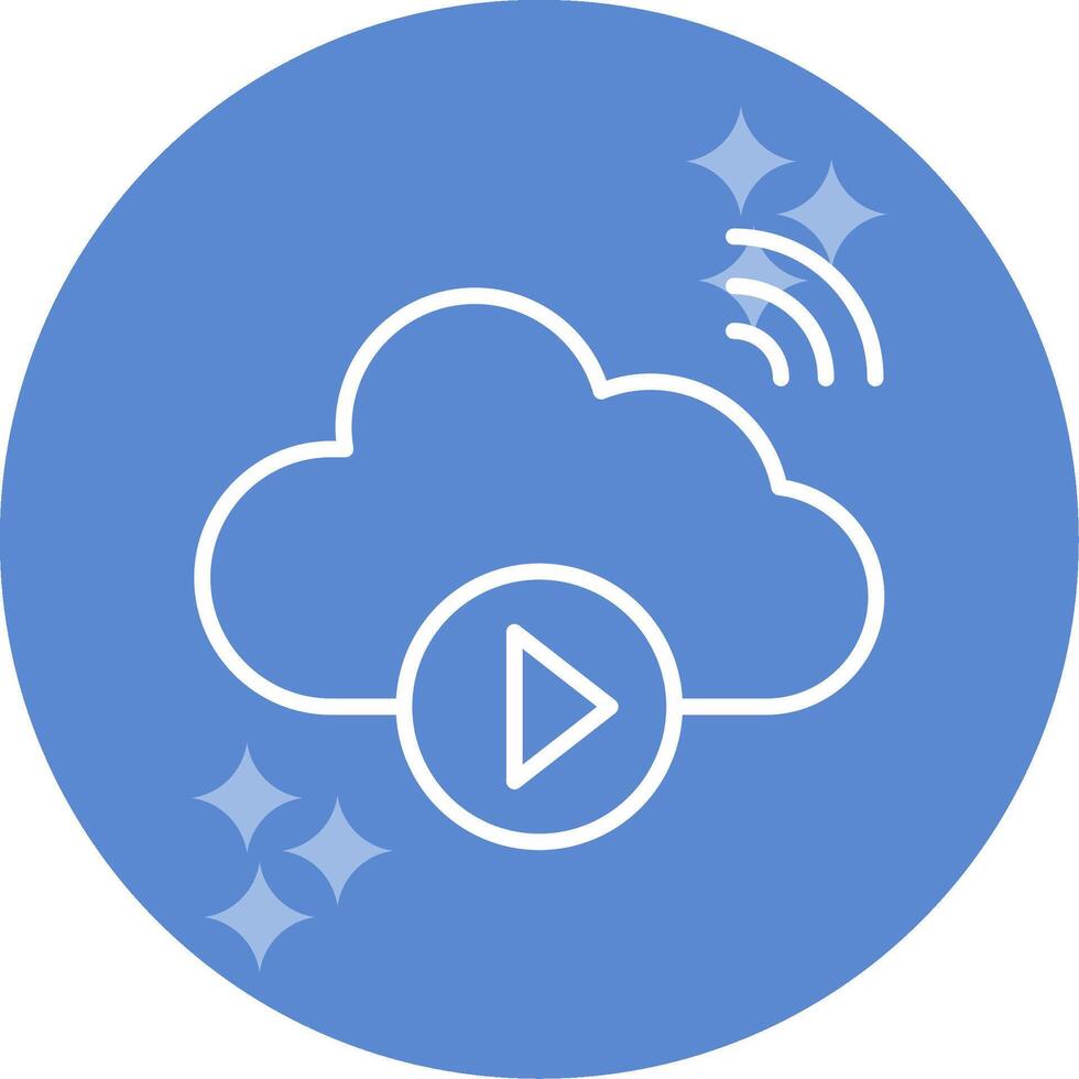 nube vídeo jugando vector icono
