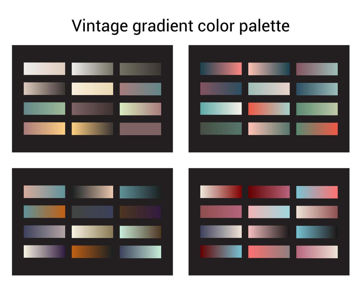 Gradient vintage colorful palette vector