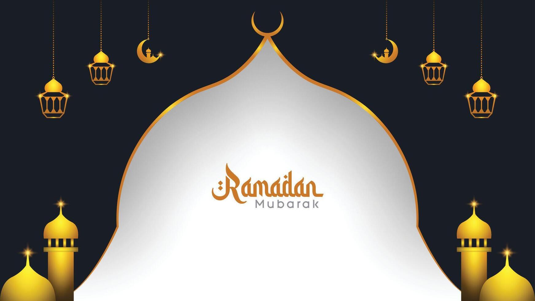 ramadan background design with night concept vector