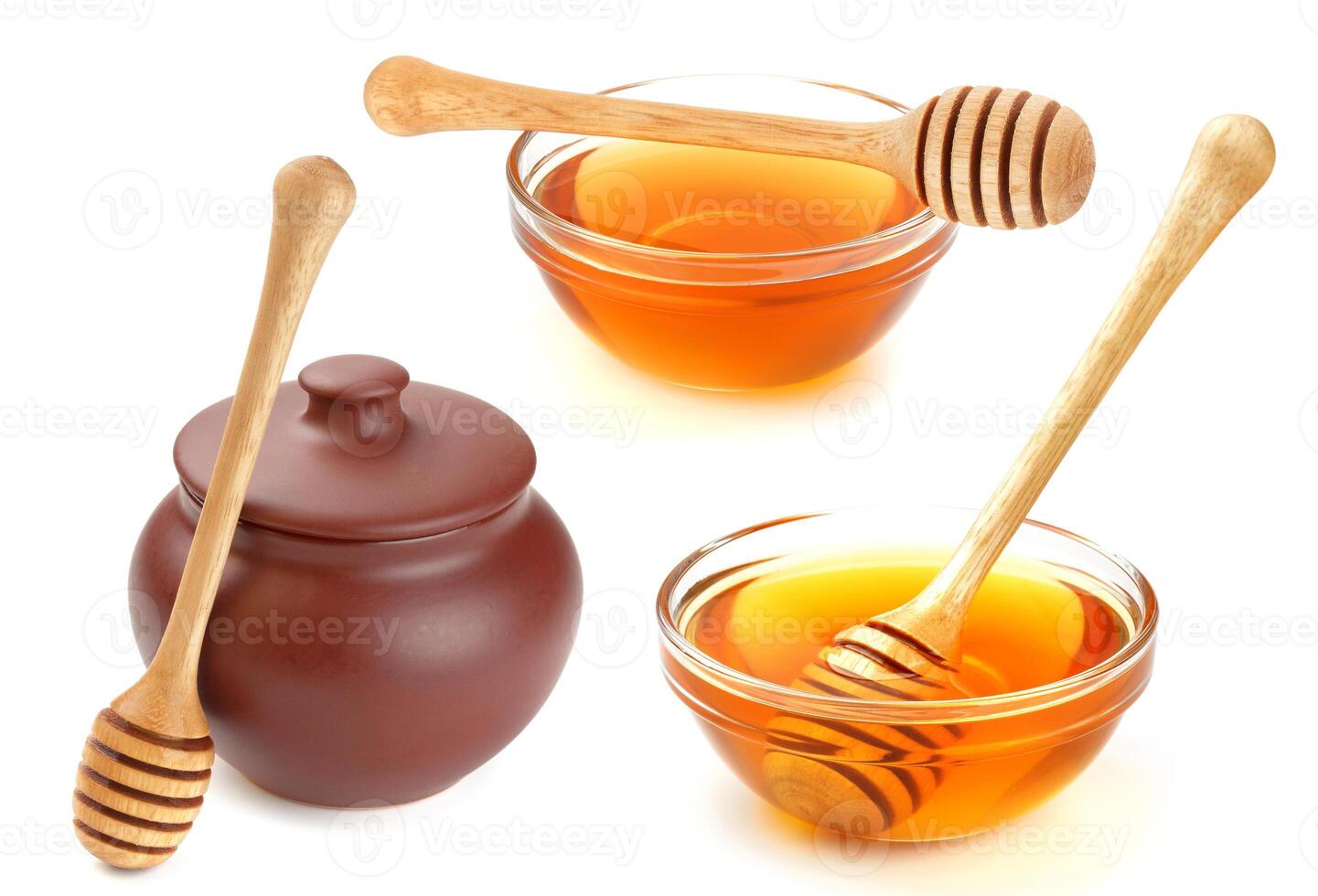 Honey on white background photo