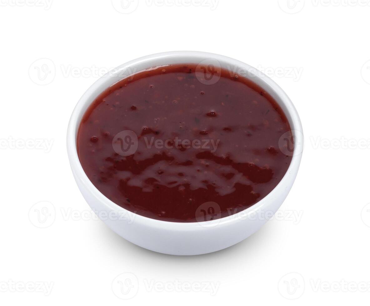 Cranberry sauce isolated on white background photo