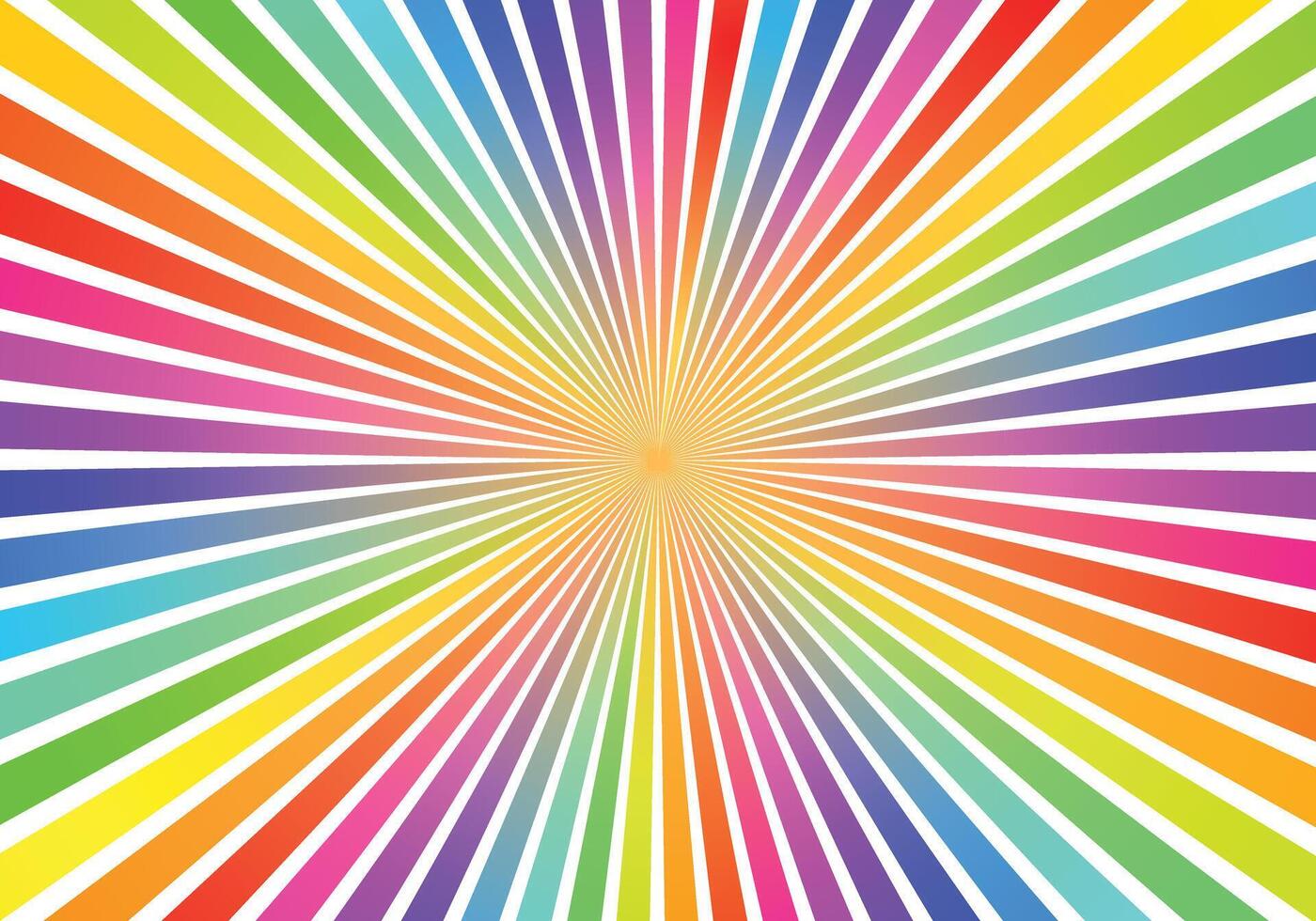 sunburst rainbow color vector illustration for background design.