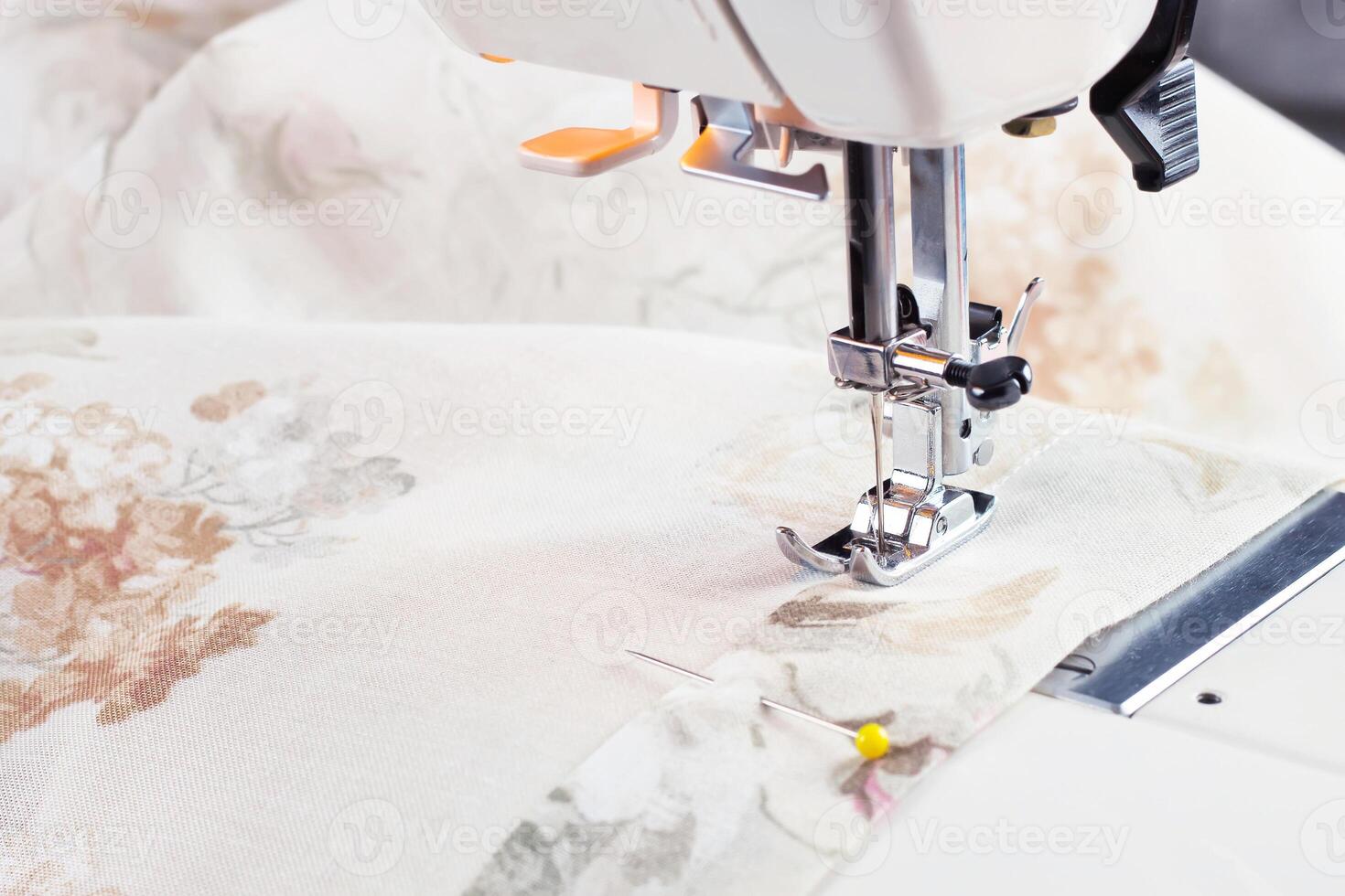 Modern sewing machine, sewing process photo