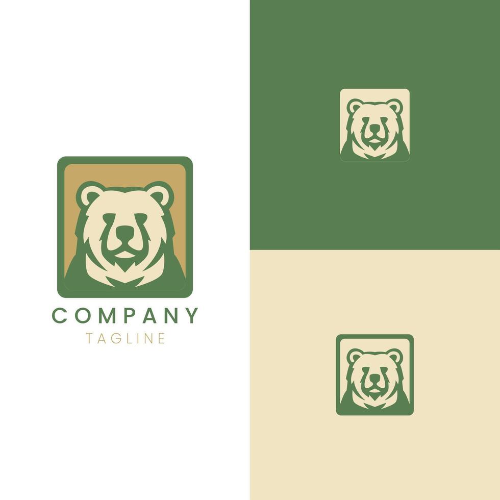 salvaje oso pardo oso logo sencillo vector