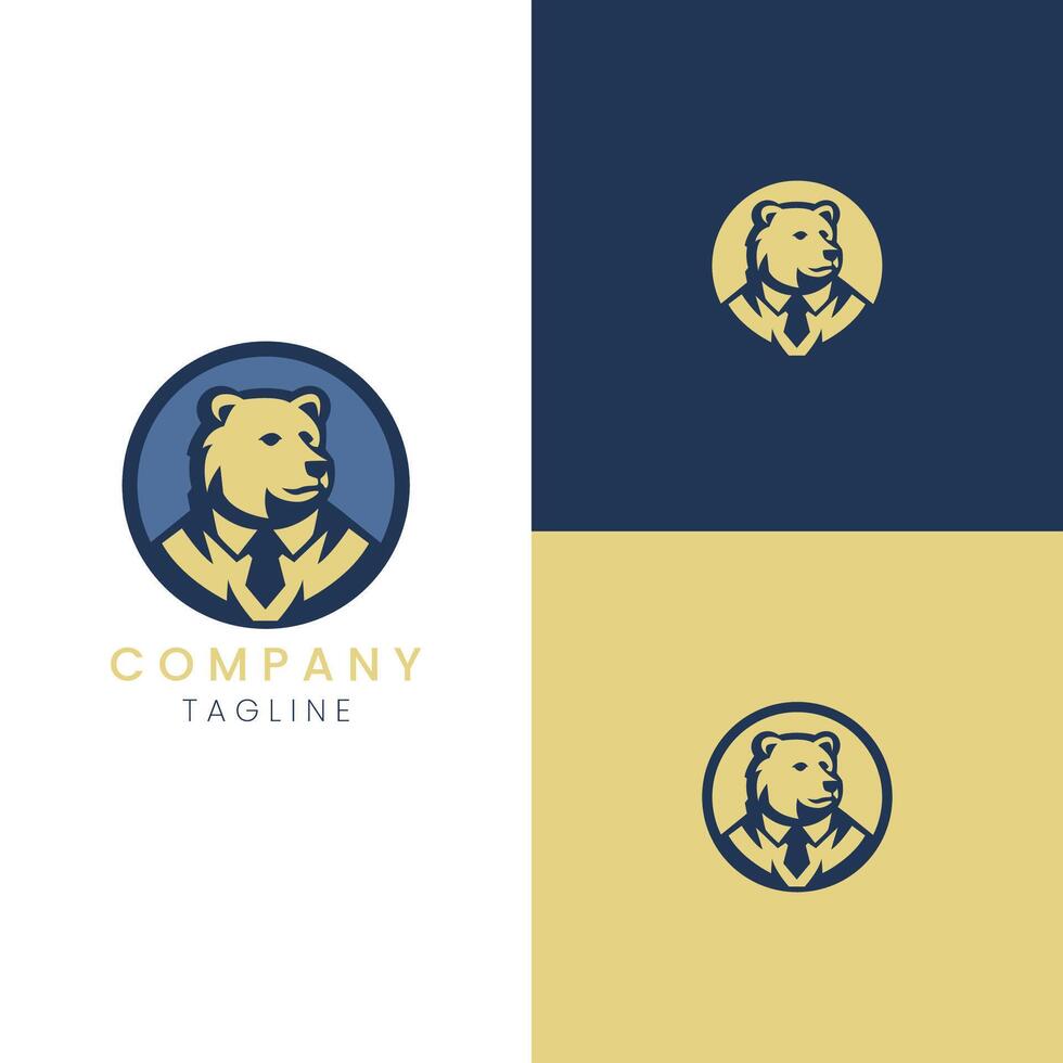 Business Polar Bear logo for brand vector