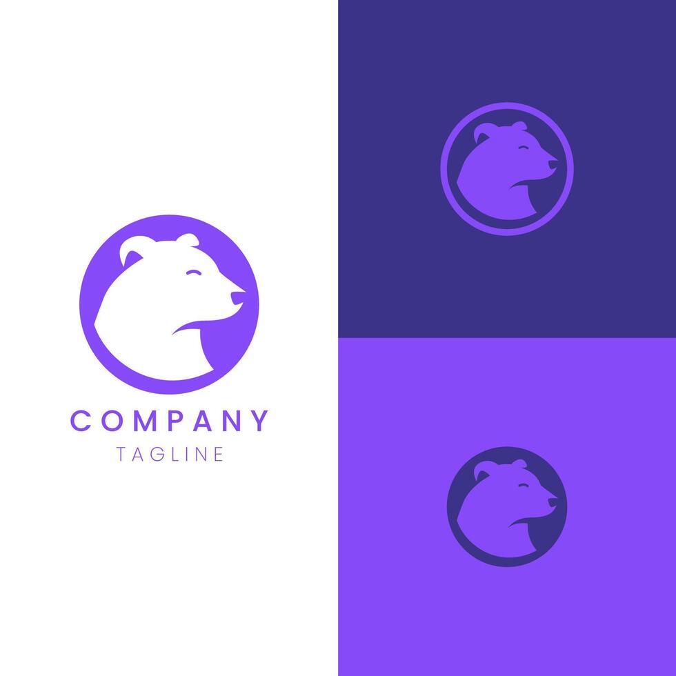 Calm Bear simple logo for brand vector