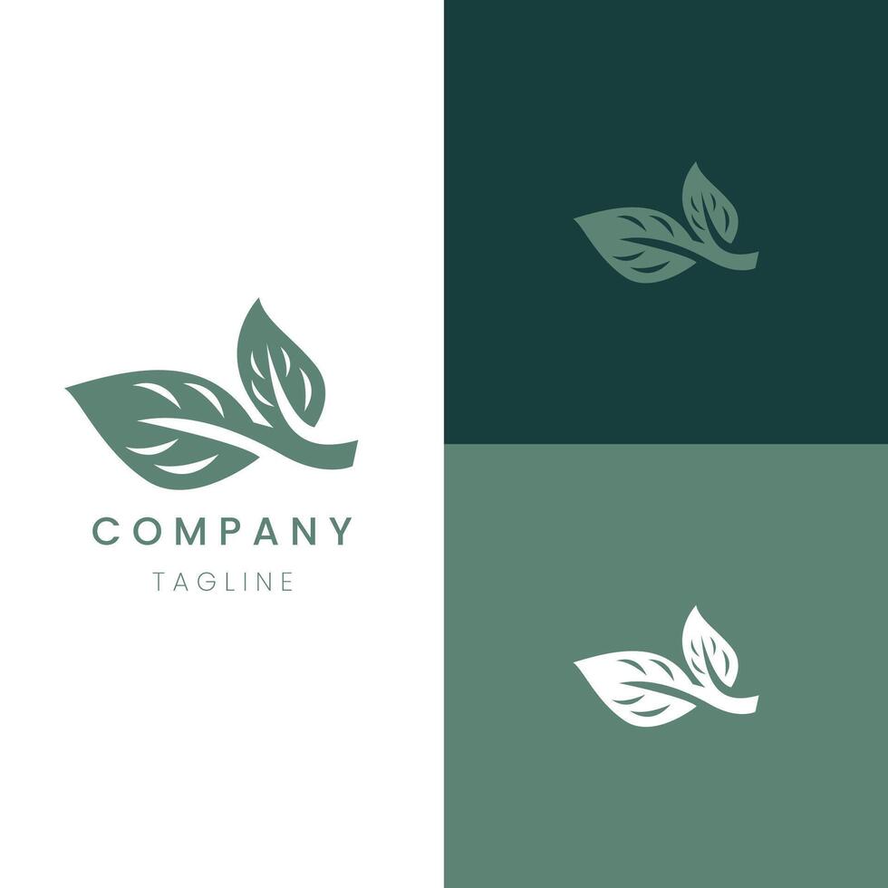 Leaf logo simple shape for branding vector