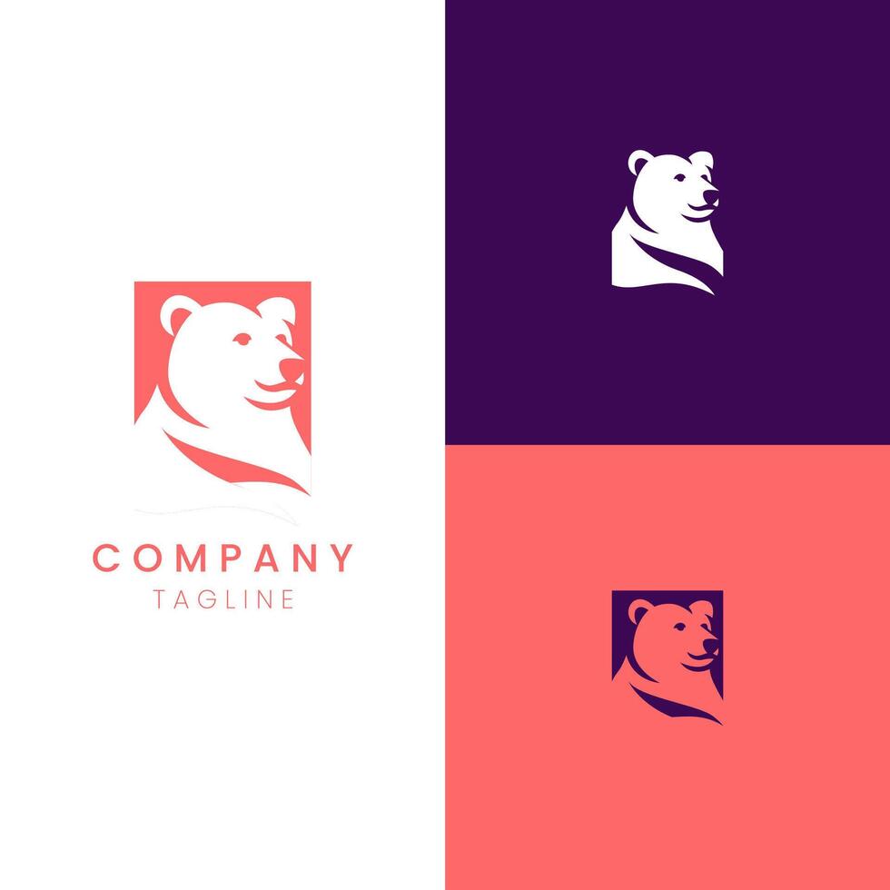 Iconic Polar Bear unique and elegance logo for identity vector