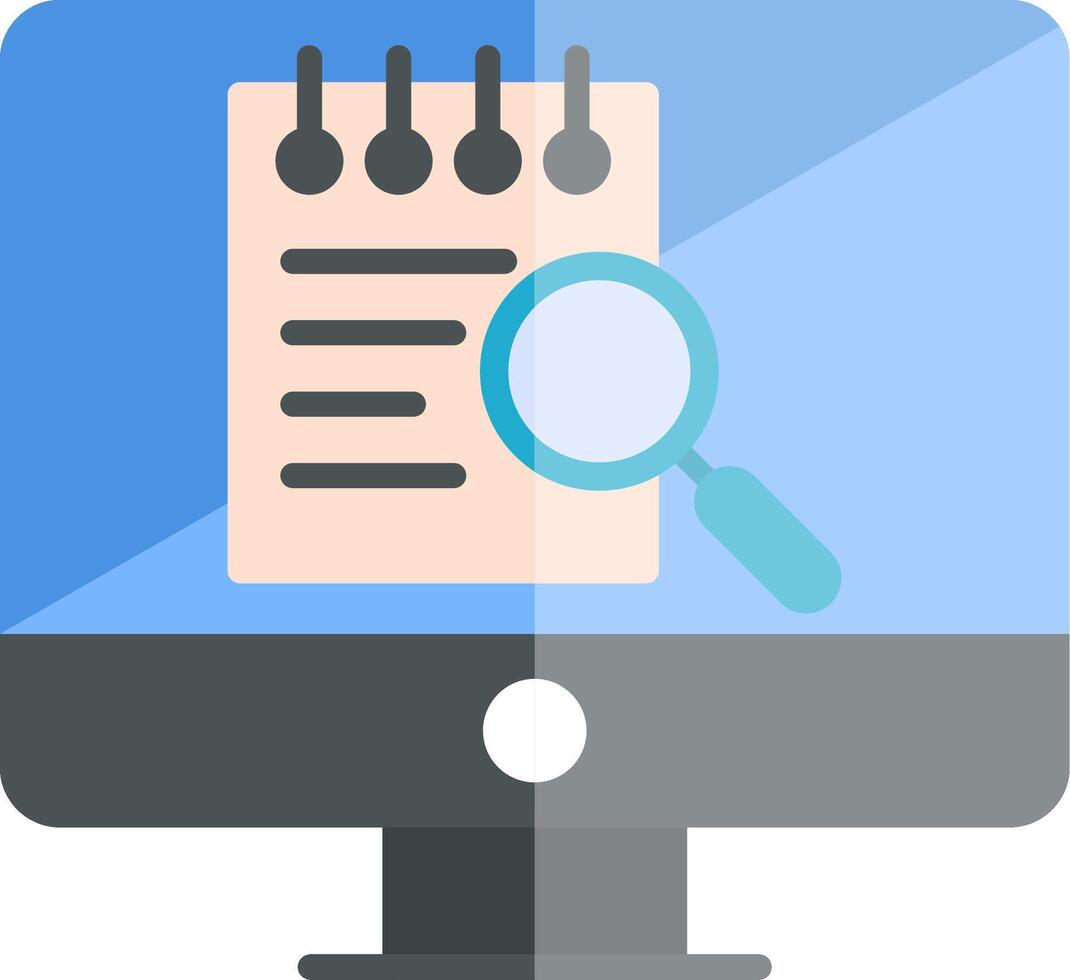 File Search Computer Vector Icon