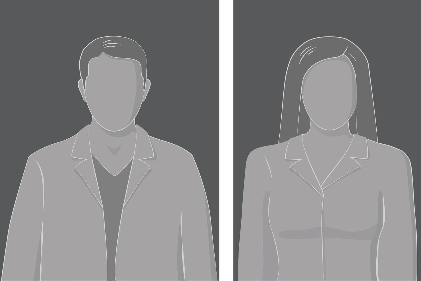 Businessman and businesswoman icon set as avatar profile pictures vector