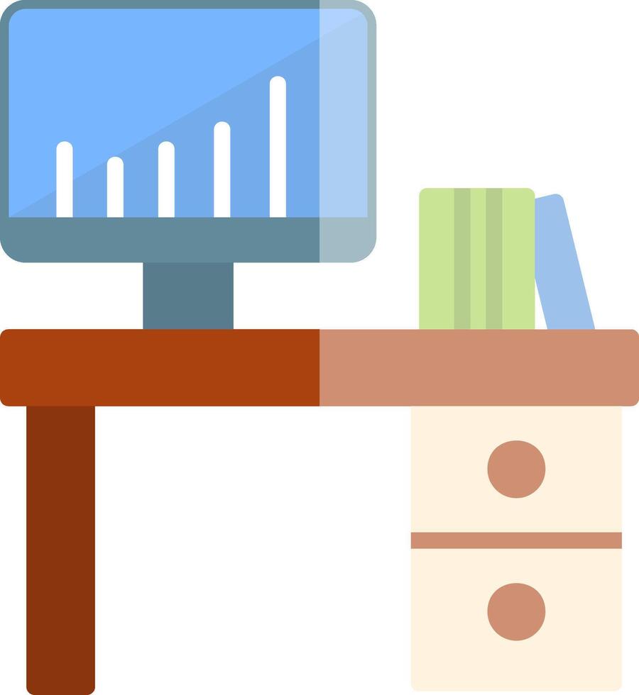 Office Desk Vector Icon