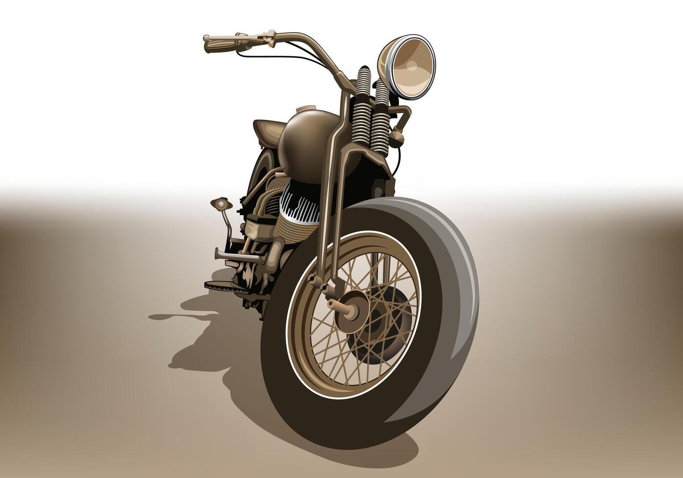 Old motorbike vector in brown color for background design.