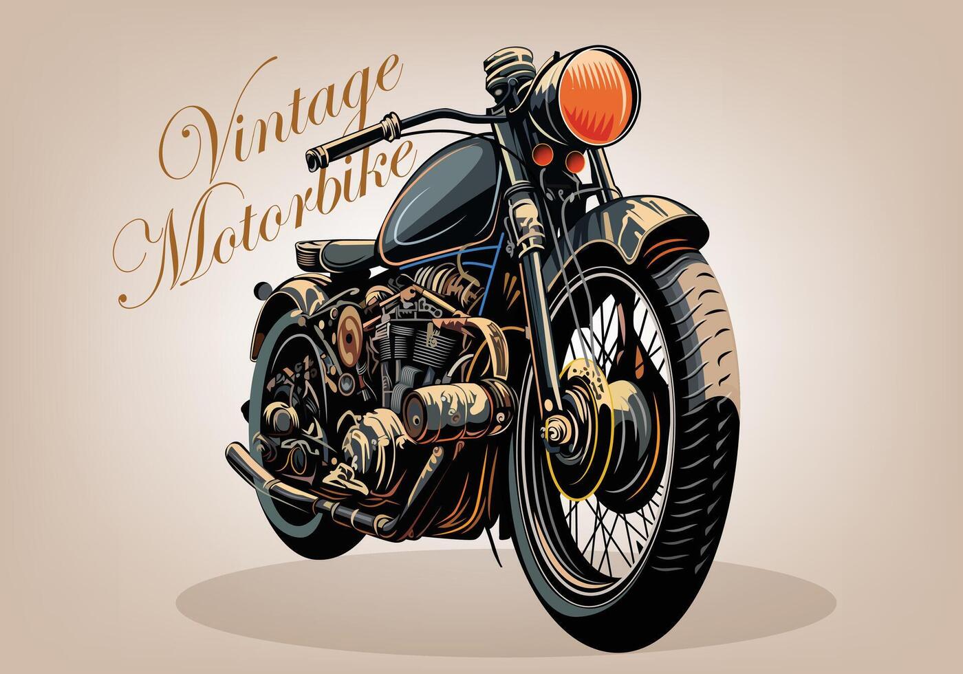 Vintage motorbike vector for background design.