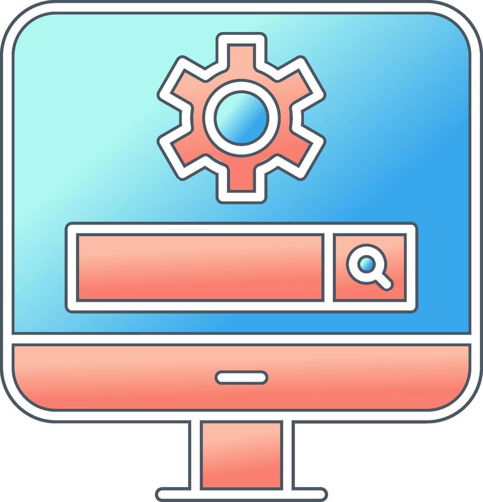 Computer Search Engine Vector Icon