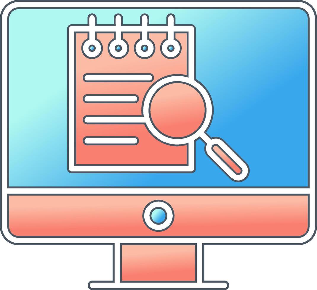 File Search Computer Vector Icon