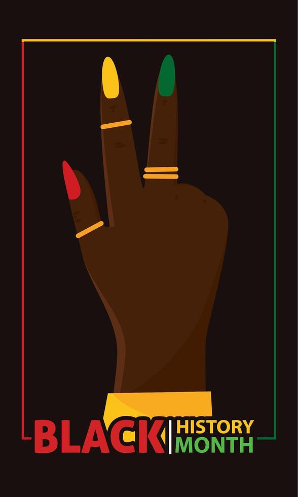 negro historia mes póster protesta mano gesto vector ilustración