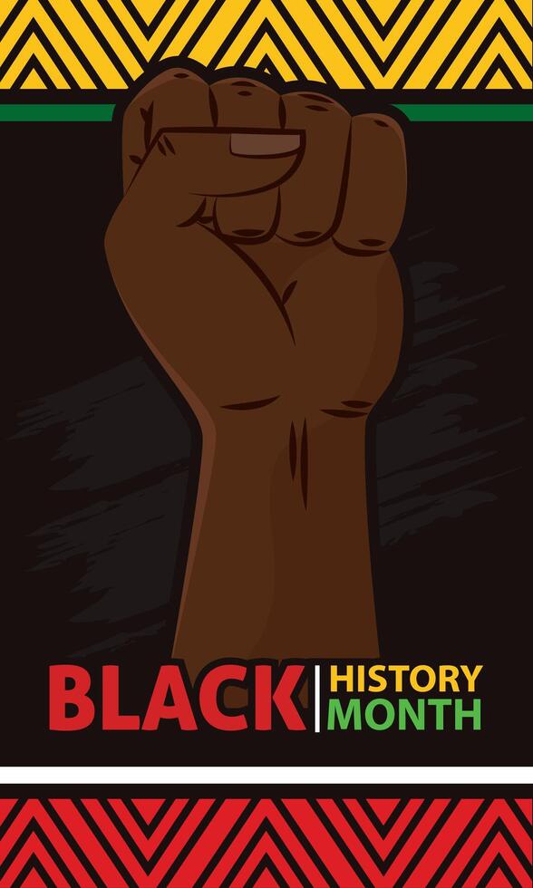 Black history month poster Protest hand gesture Vector illustration