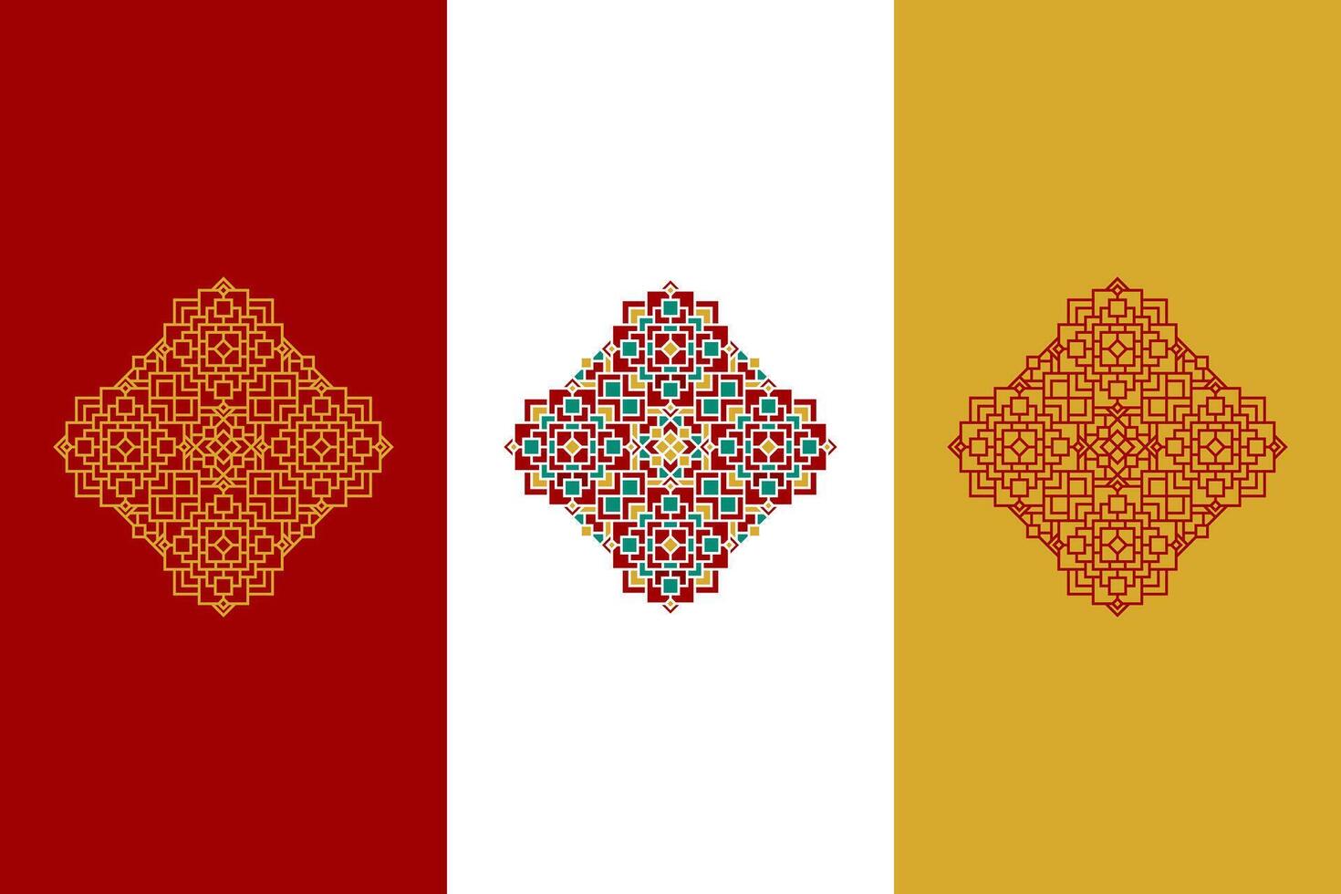 Ethnic Culture and Traditional Motif for Chinese or Islamic Theme vector