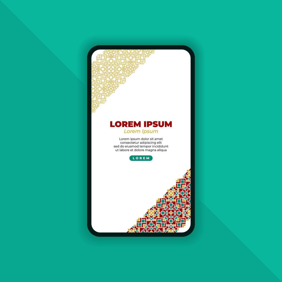 Islamic Mobile Landing Page Background Design vector