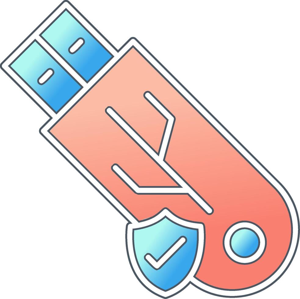 Usb Secure Vector Icon