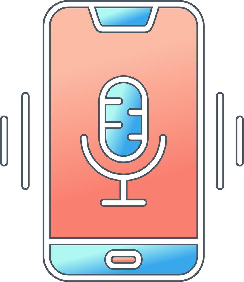 Mobile Voice Assistant Vector Icon