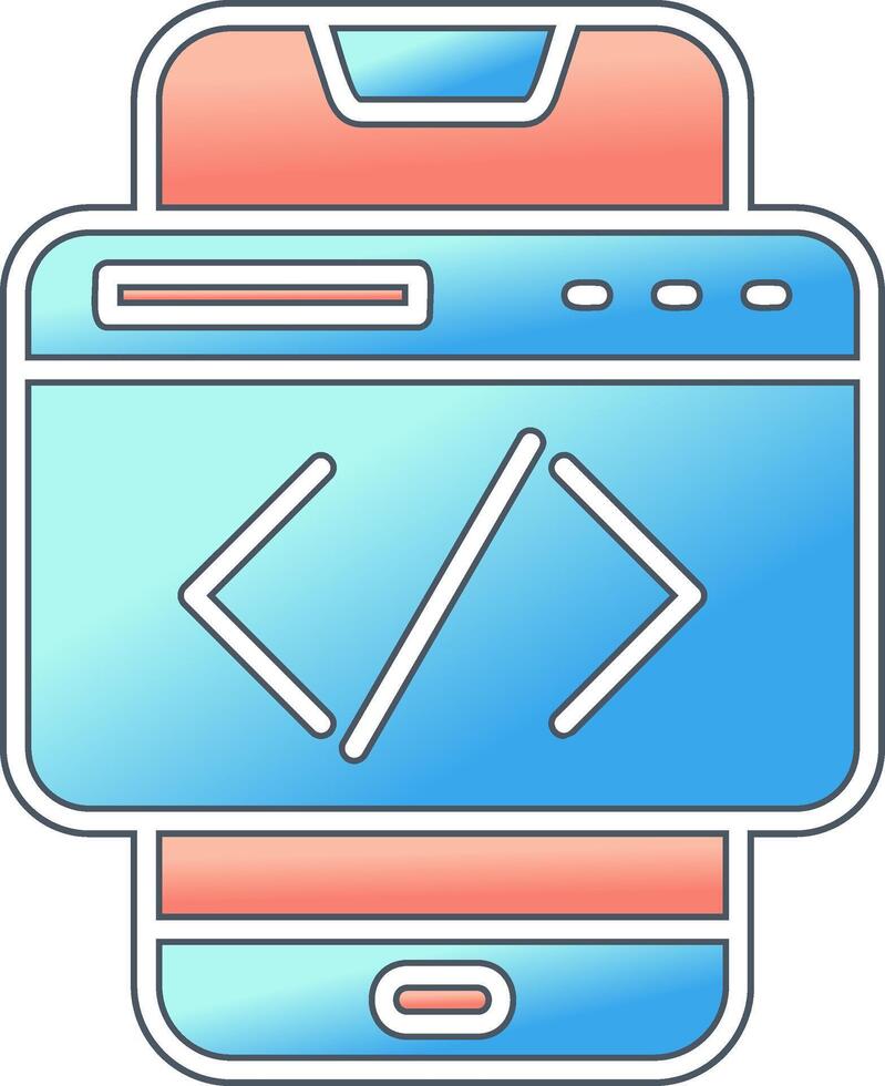 Smartphone Coding Vector Icon