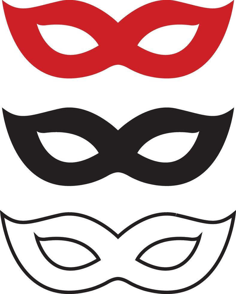 máscara icono. ladrón máscara con ojo corte largo símbolo. superhéroe, mascarada, oculto villano, anónimo señales, vector ilustración