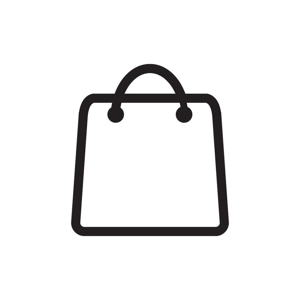 compras bolso icono con contorno estilo vector