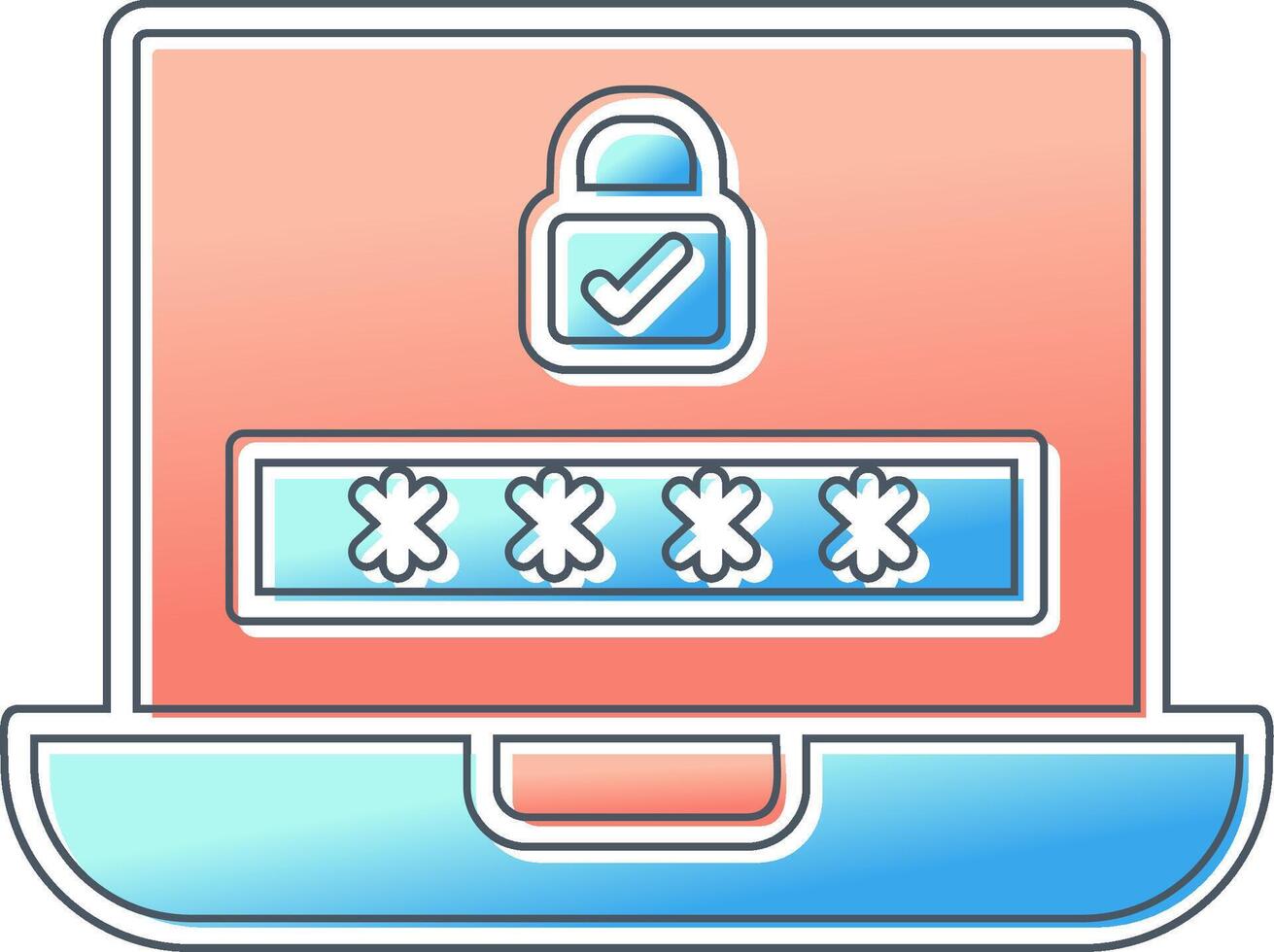 Laptop Password Vector Icon