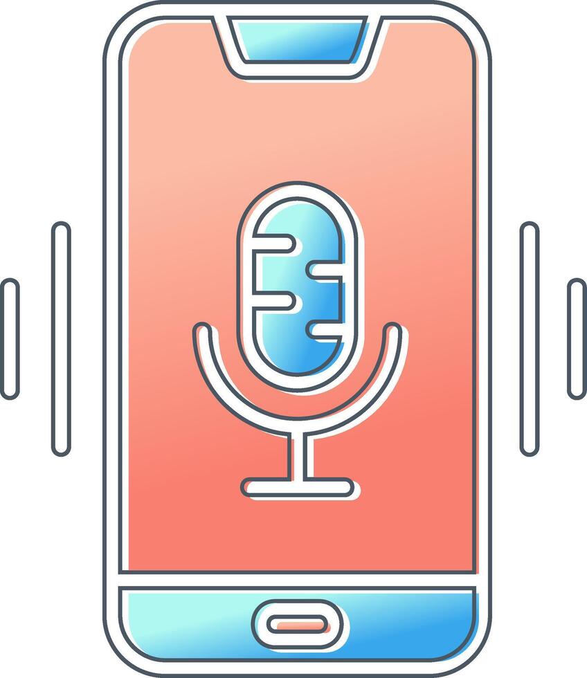 Mobile Voice Assistant Vector Icon