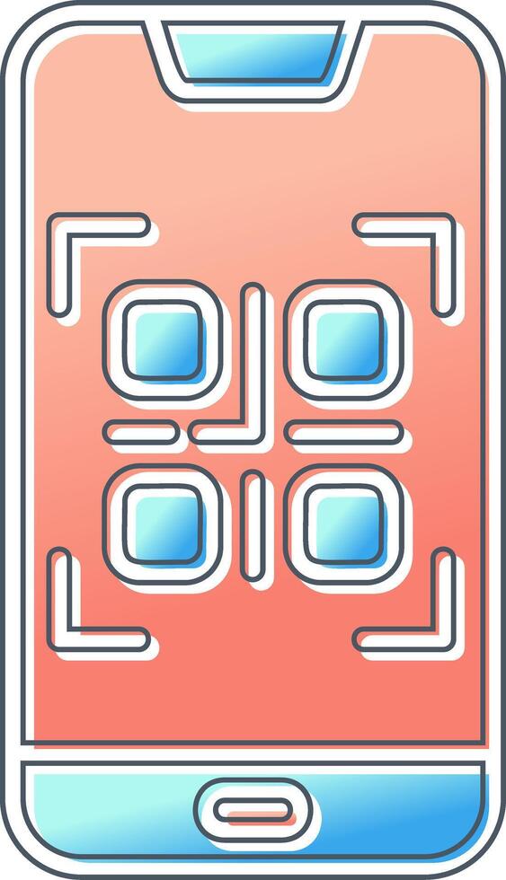 Smartphone QR Code Vector Icon