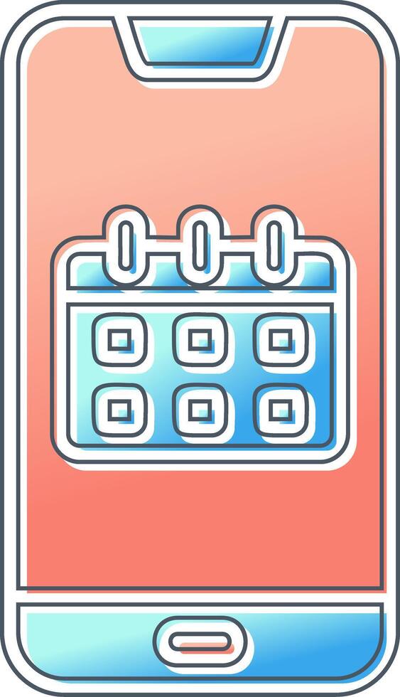 teléfono inteligente calendario vector icono