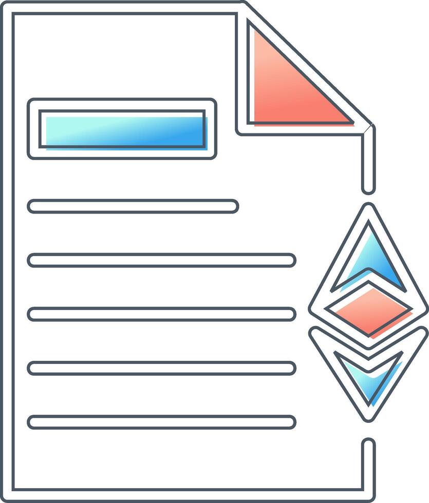 ethereum documento vector icono