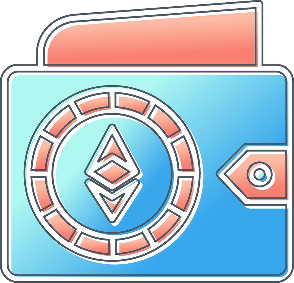 ethereum billetera vector icono