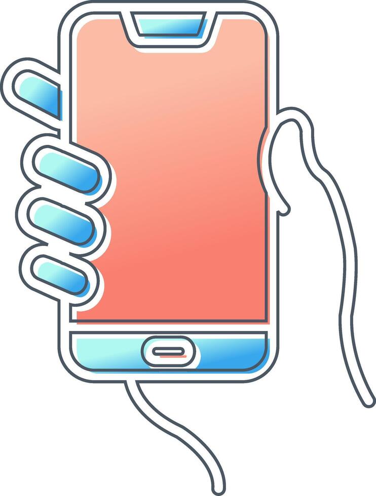 Hands holding mobile phone Vector Icon