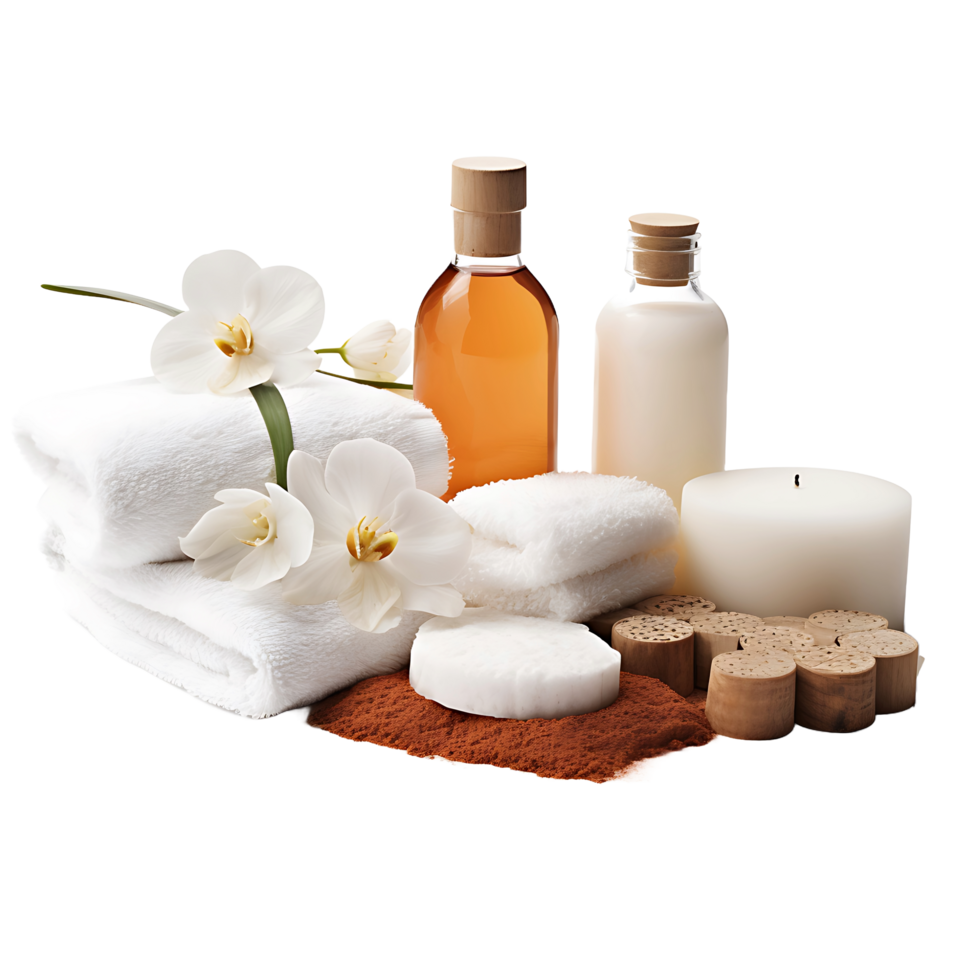 AI generated Transparent Spa Supplies Isolation png