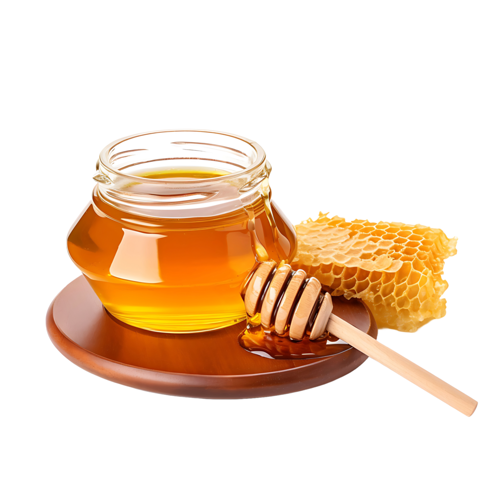 AI generated Isolated Honey Jar in PNG Format
