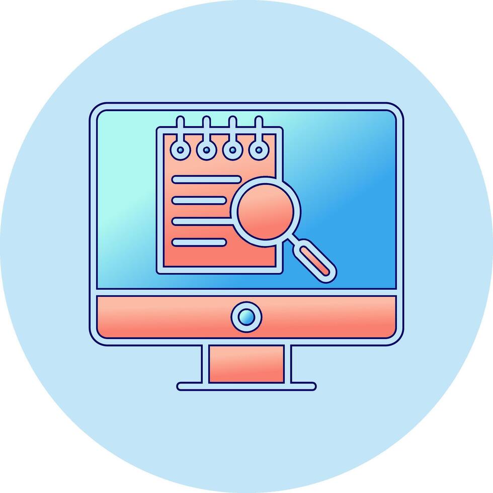 File Search Computer Vector Icon