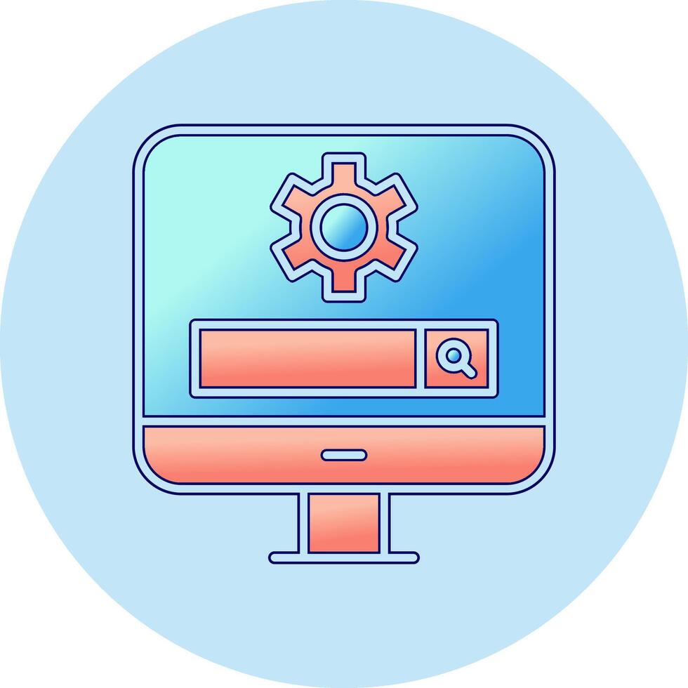 Computer Search Engine Vector Icon