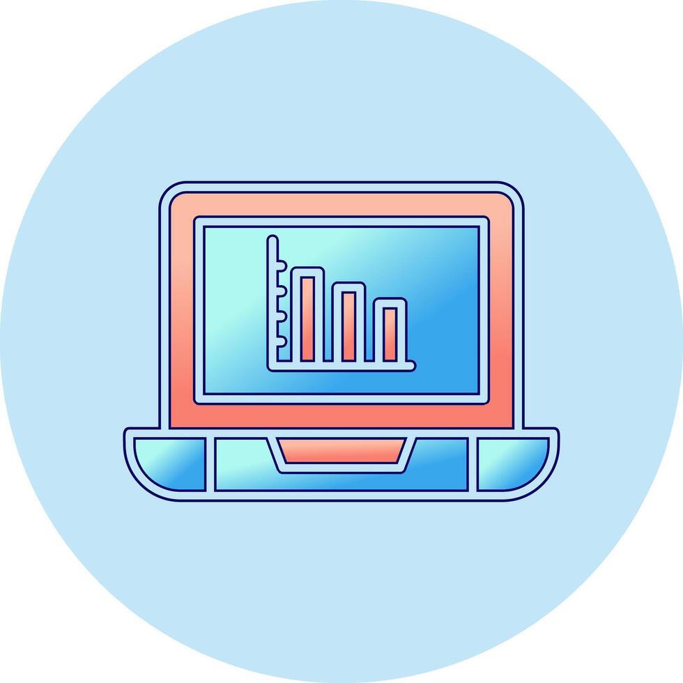 Online Bar Chart Vector Icon