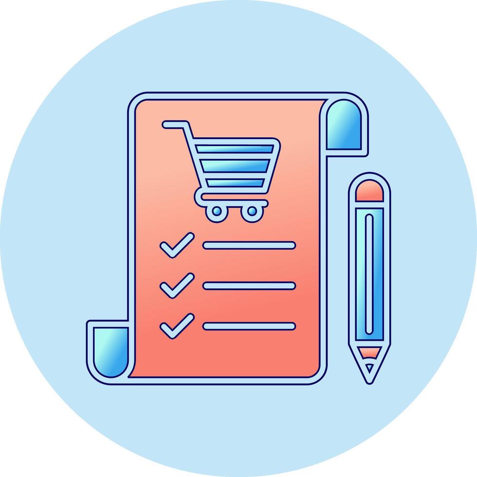 icono de vector de lista de compras