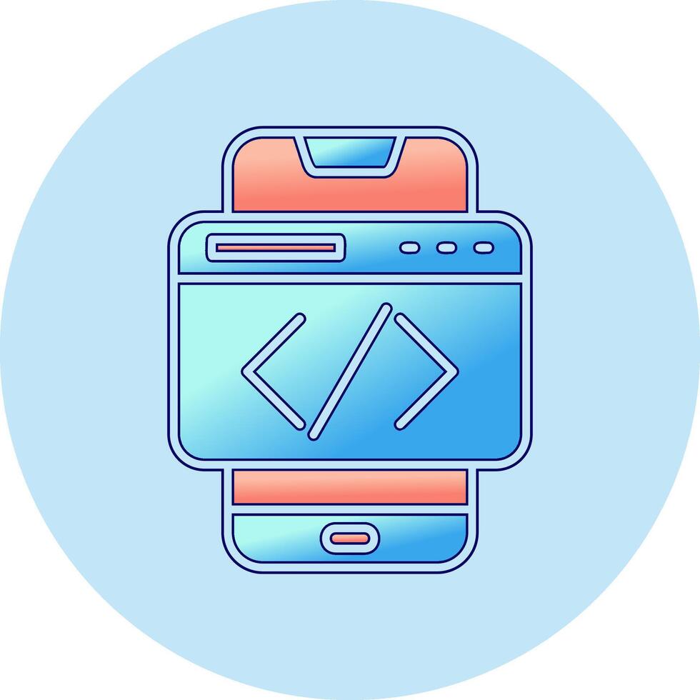 Smartphone Coding Vector Icon