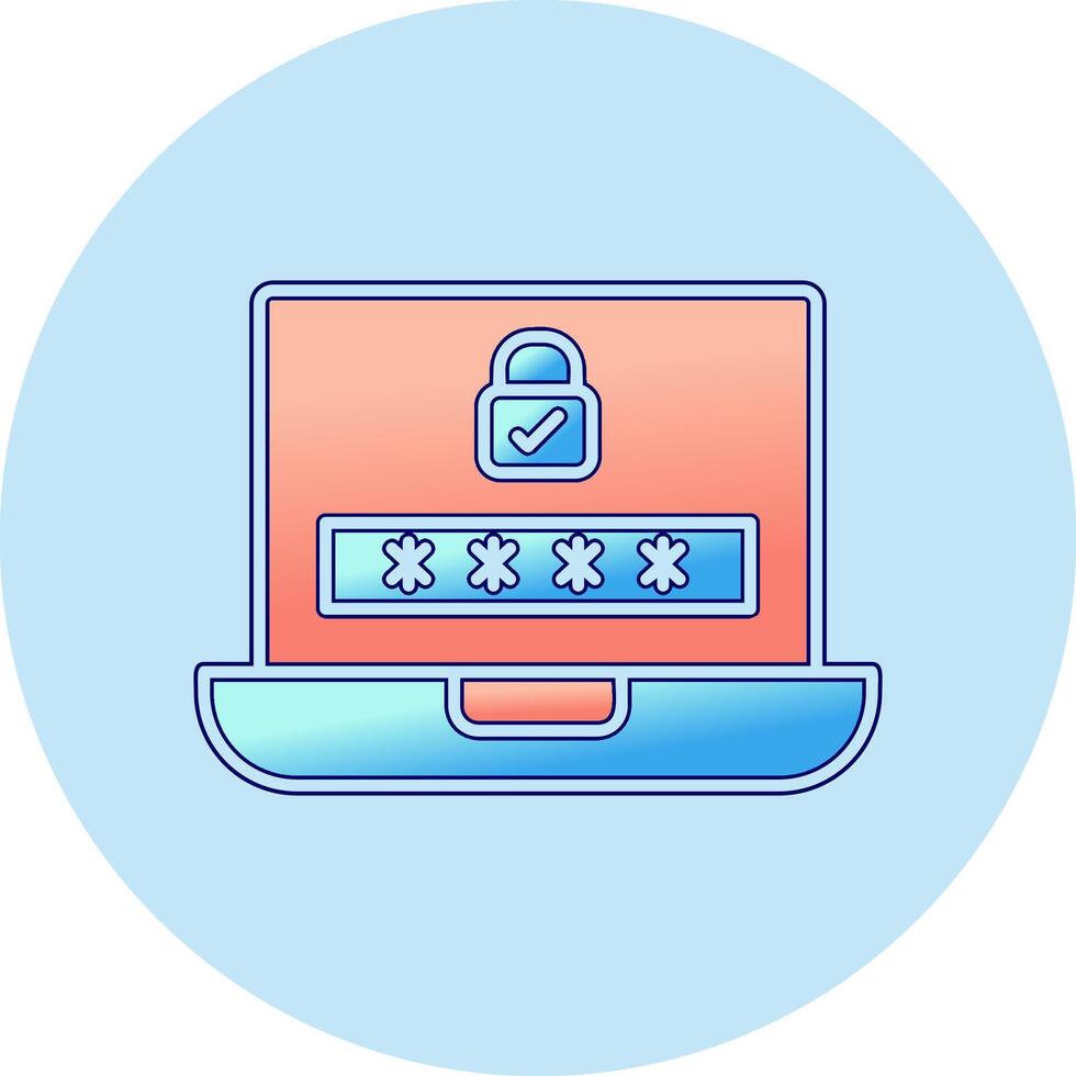 Laptop Password Vector Icon