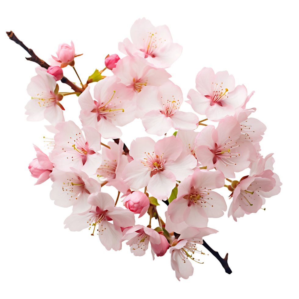 AI generated Cherry Blossom Radiance on a Transparent Canvas png