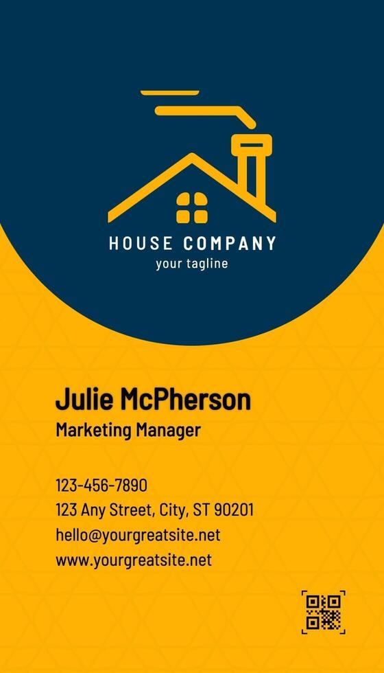 Blue and Yellow Modern Minimalist Marketing Business Card template