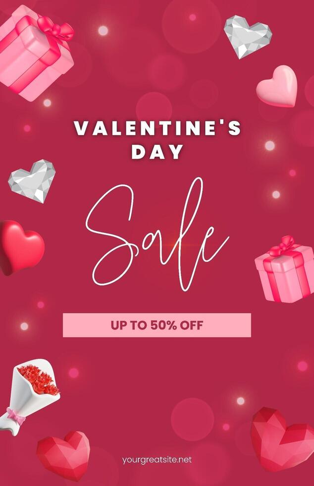 Valentine Sale Poster template