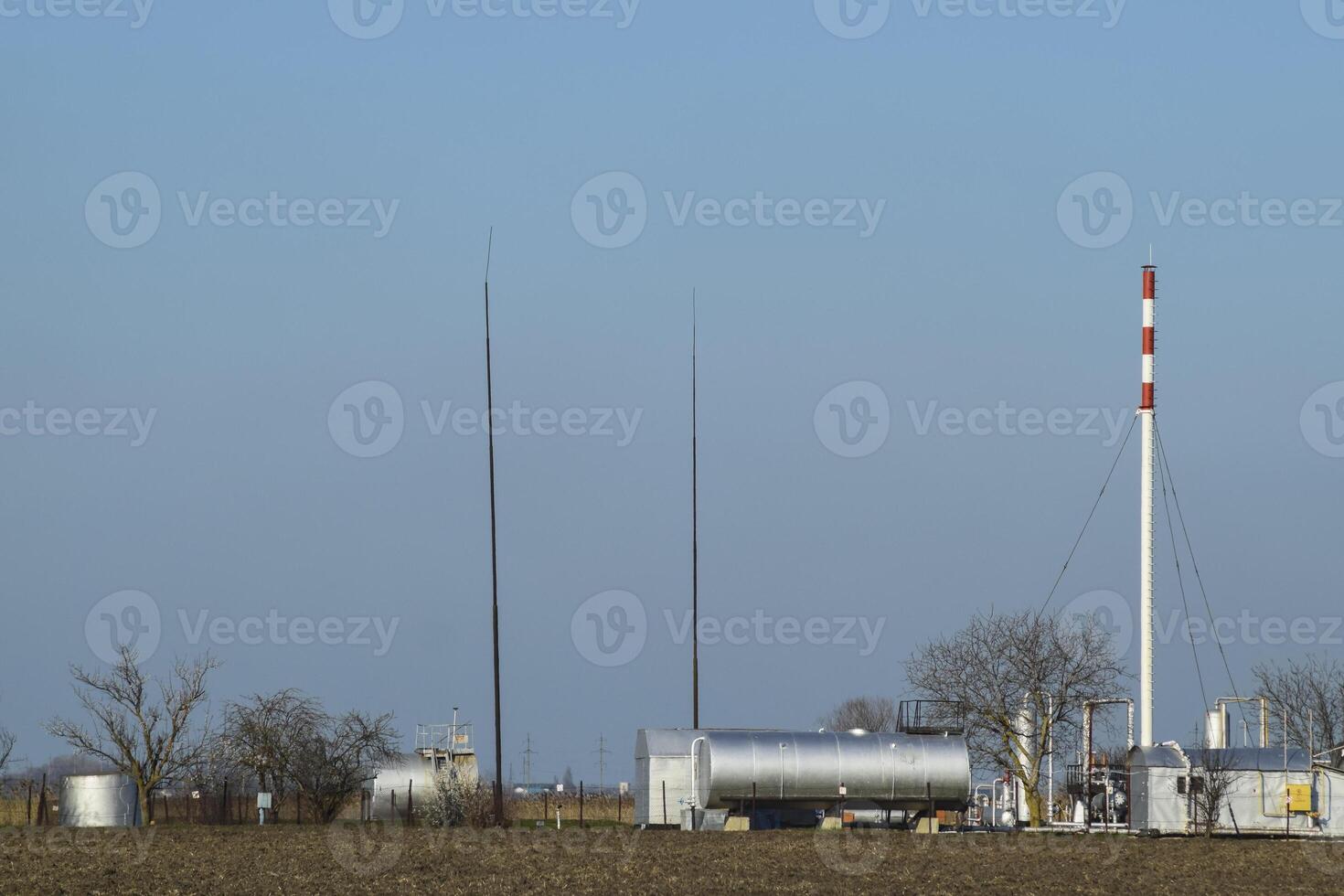 Separation station for oil and gas treatment. Oil and gas equipment. photo