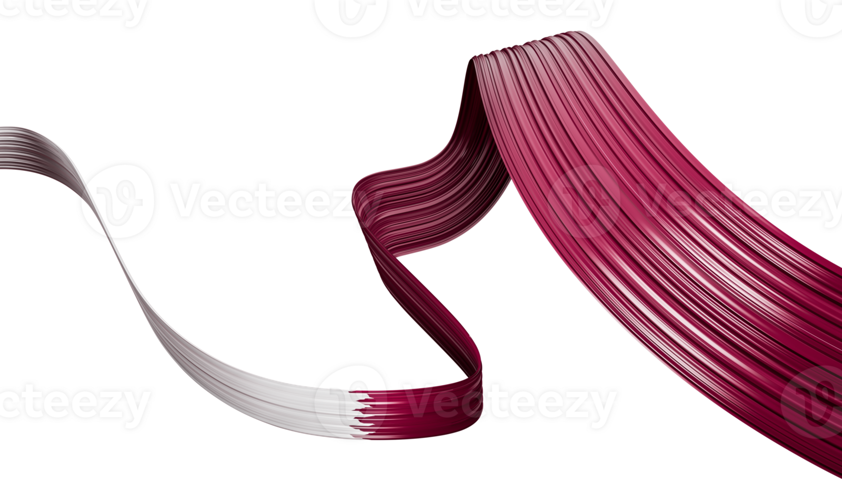 Qatar flag Ribbon 3d illustration png