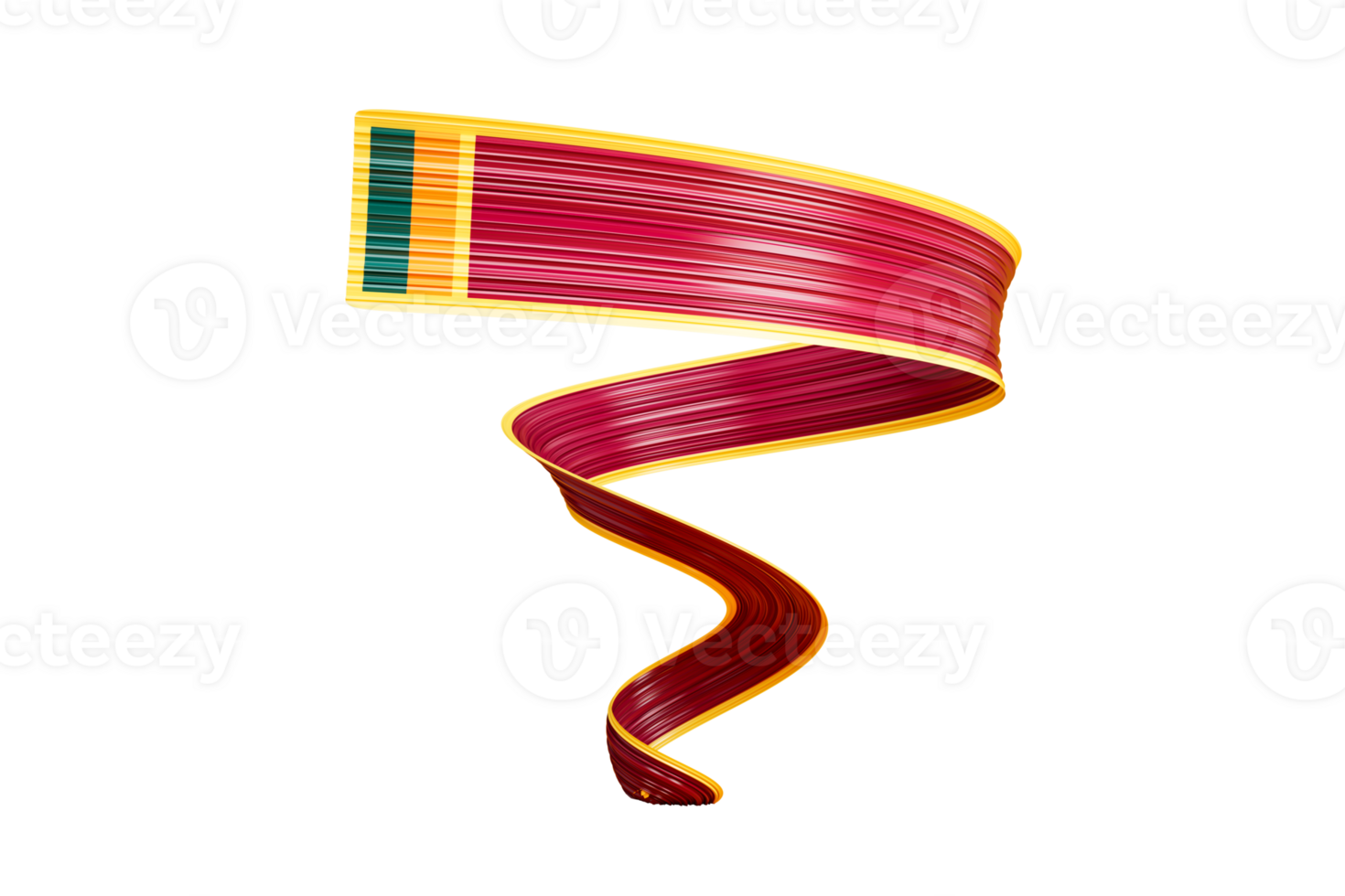 sri Lanka abstrakt Flagge Band Spiral- verdrehte Bürste Schlaganfall zum Unabhängigkeit Tag 3d Illustration png