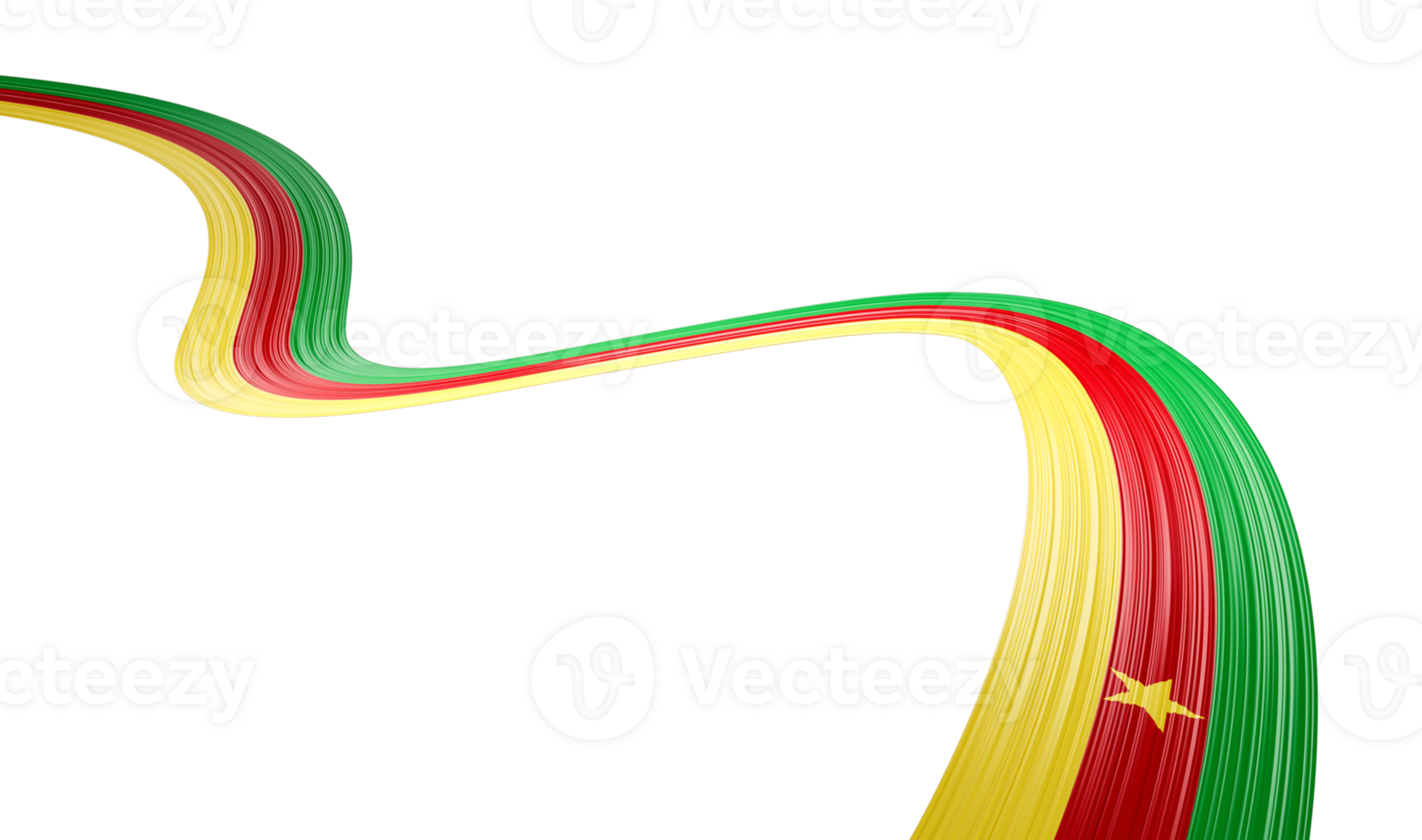 3d bandera de Camerún 3d ondulado brillante Camerún cinta, 3d ilustración png